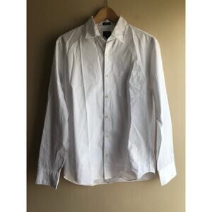 New J.CREW Factory Slim Untucked Performance Mens White Button Down Shirt M